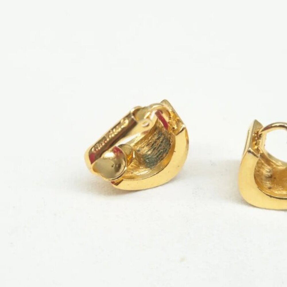 100% Authentic DIOR Gold Metal Clip-On Earrings 323-092924 - Picture 5 of 9